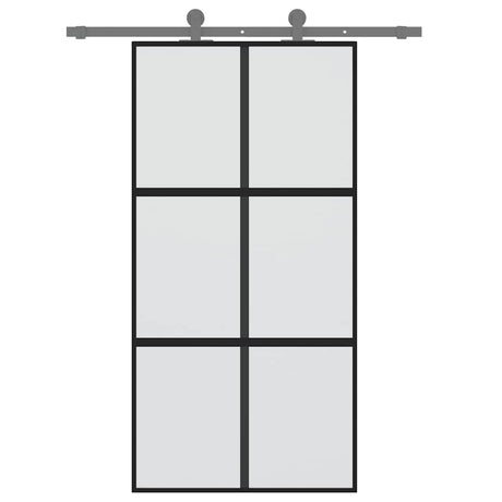 VidaXL Porte coulissante 102,5x205 cm verre trempé et aluminium noir