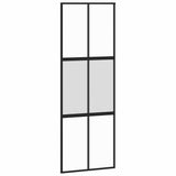 Vidaxx porte coulissante 76x205 cm verre trempé et aluminium noir