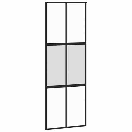 Vidaxx porte coulissante 76x205 cm verre trempé et aluminium noir