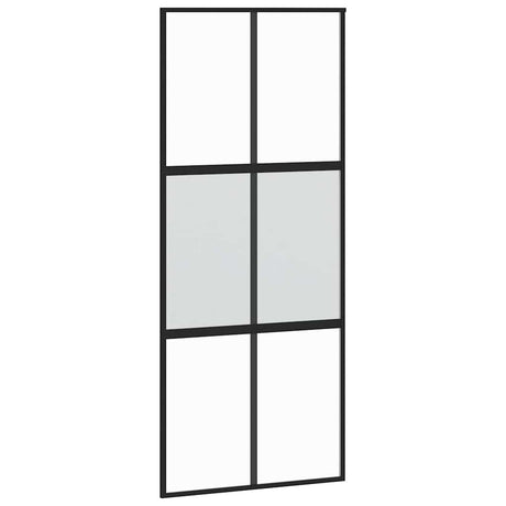 Vidaxx porte coulissante 90x205 cm verre trempé et aluminium noir