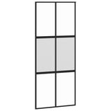 Vidaxl schuifdeur 90x205 cm gehard glas en aluminium zwart