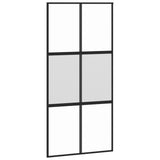 Vidaxl Schiebetür 102,5 x 205 cm gehärtetes Glas und Aluminiumschwarz