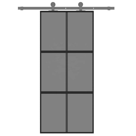 VidaXL Porte coulissante 90x205 cm verre trempé et aluminium noir
