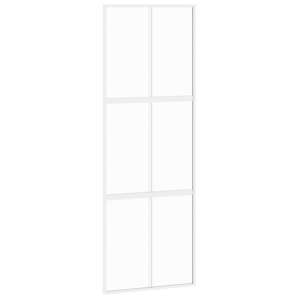 Vidaxl skyvedør 76x205 cm herdet glass og aluminiumshvit