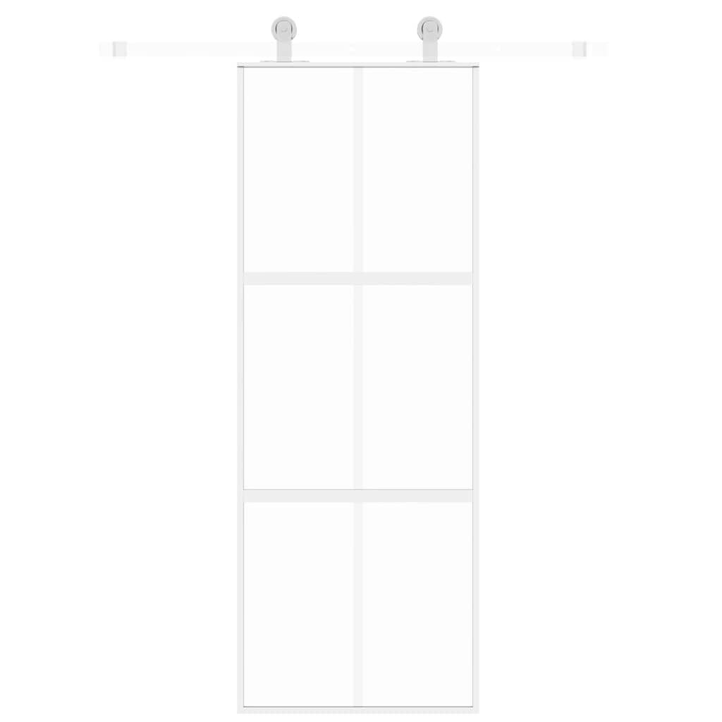 Vidaxx porte coulissante 76x205 cm verre trempé et aluminium blanc