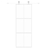 Vidaxx porte coulissante 76x205 cm verre trempé et aluminium blanc