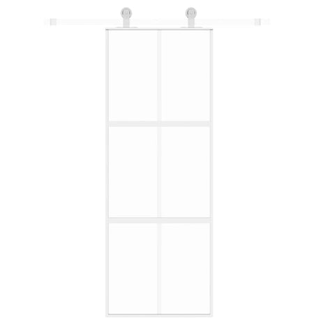 Vidaxx porte coulissante 76x205 cm verre trempé et aluminium blanc