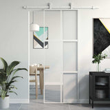 Vidaxx porte coulissante 76x205 cm verre trempé et aluminium blanc
