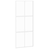 Vidaxx porte coulissante 90x205 cm verre trempé et aluminium blanc