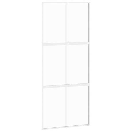 Vidaxx porte coulissante 90x205 cm verre trempé et aluminium blanc