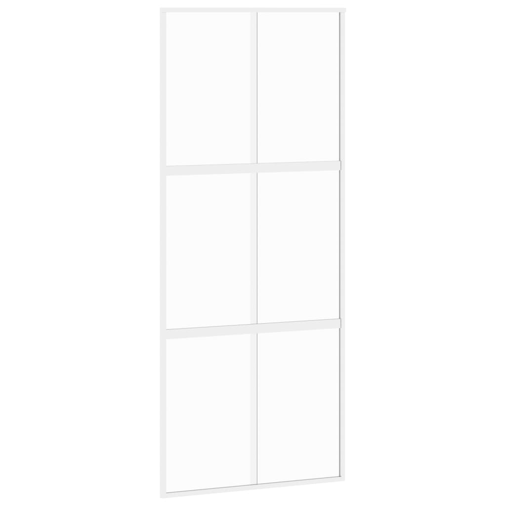 Vidaxl skydedør 90x205 cm hærdet glas og aluminium hvid