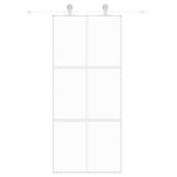 Vidaxx porte coulissante 90x205 cm verre trempé et aluminium blanc