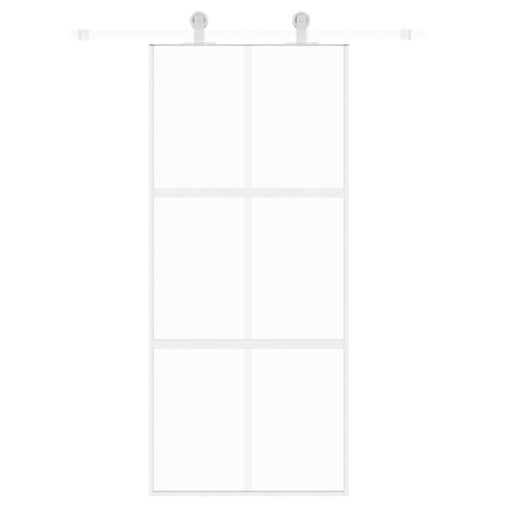 Vidaxx porte coulissante 90x205 cm verre trempé et aluminium blanc