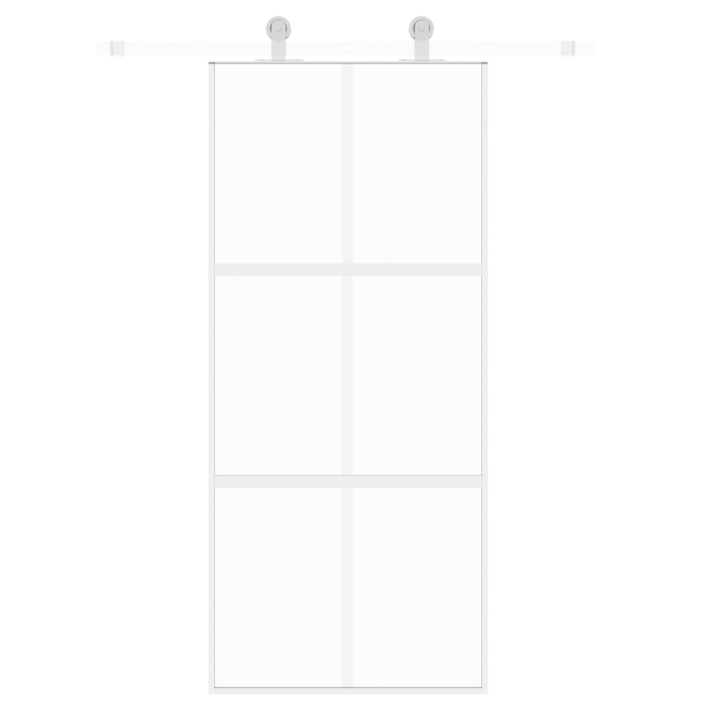 VidaXL sliding door 90x205 cm hardened glass and aluminum white