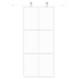 VidaXL sliding door 90x205 cm hardened glass and aluminum white