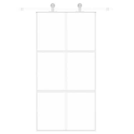 Vidaxx porte coulissante 102,5x205 cm verre trempé et aluminium blanc