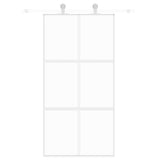 Vidaxl schuifdeur 102,5x205 cm gehard glas en aluminium wit