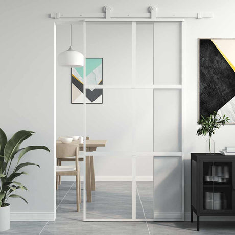 Vidaxx porte coulissante 102,5x205 cm verre trempé et aluminium blanc
