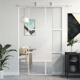 Vidaxl Porte coulissante 102.5x205 cm Verre durcie et aluminium blanc