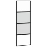Vidaxx porte coulissante 76x205 cm verre trempé et aluminium noir