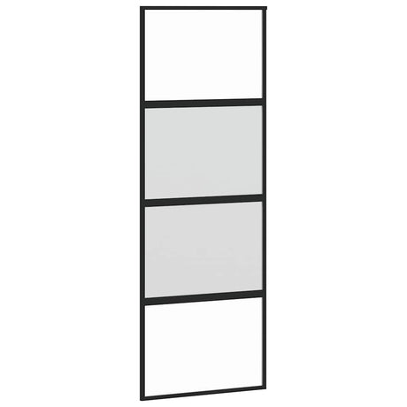Vidaxx porte coulissante 76x205 cm verre trempé et aluminium noir