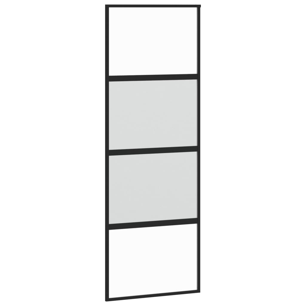 Vidaxl skydedør 76x205 cm hærdet glas og aluminium sort