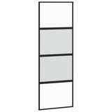 Vidaxl schuifdeur 76x205 cm gehard glas en aluminium zwart