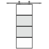 Vidaxx porte coulissante 76x205 cm verre trempé et aluminium noir