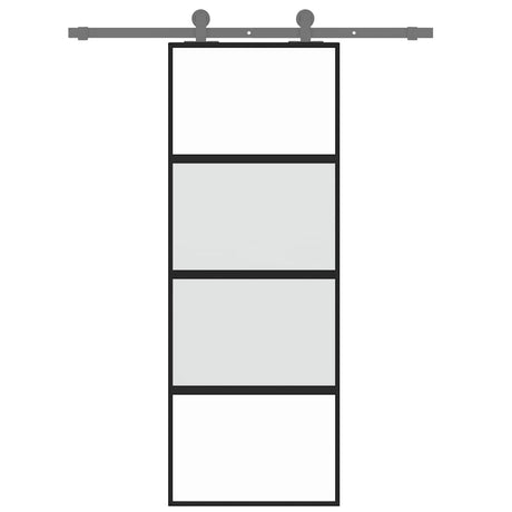 Vidaxx porte coulissante 76x205 cm verre trempé et aluminium noir