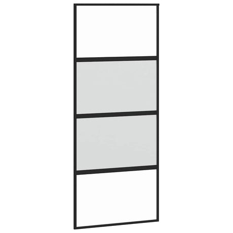 Vidaxx porte coulissante 90x205 cm verre trempé et aluminium noir