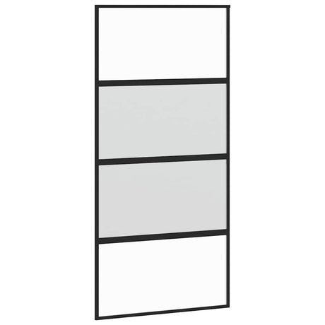 VidaXL Porte coulissante 102,5x205 cm verre trempé et aluminium noir