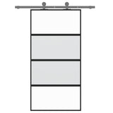 VidaXL sliding door 102.5x205 cm hardened glass and aluminum black