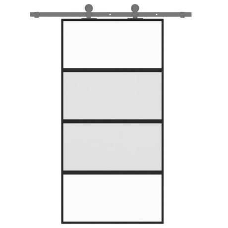 VidaXL Porte coulissante 102,5x205 cm verre trempé et aluminium noir