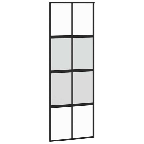Vidaxx porte coulissante 76x205 cm verre trempé et aluminium noir