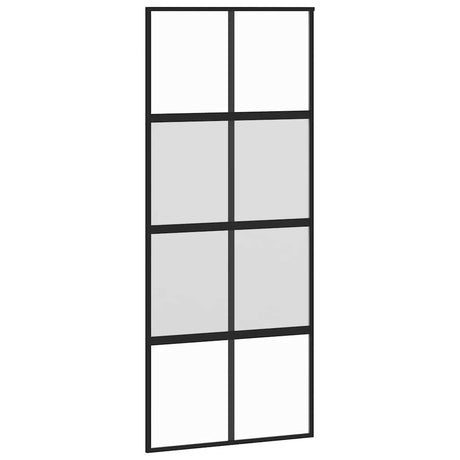 Vidaxx porte coulissante 90x205 cm verre trempé et aluminium noir
