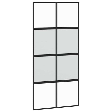 VidaXL Porte coulissante 102,5x205 cm verre trempé et aluminium noir