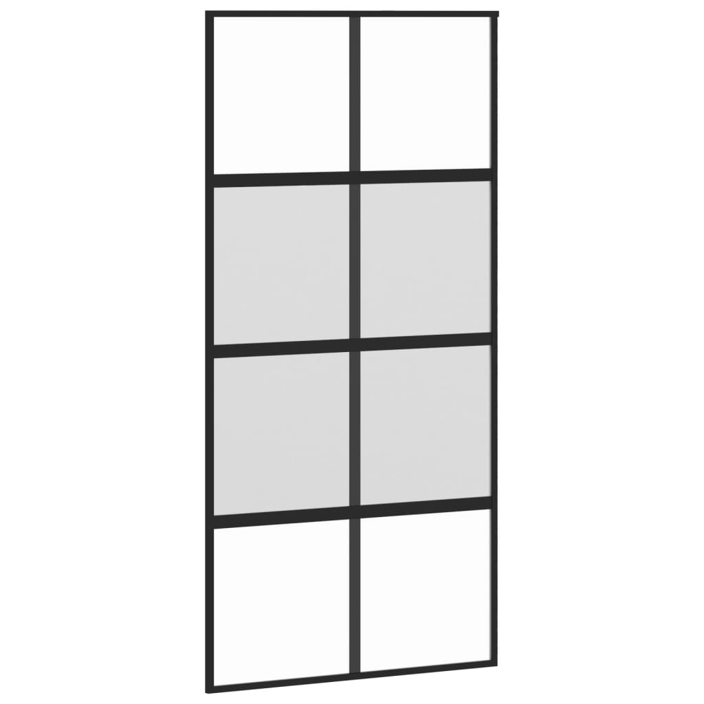 VidaXL Schuifdeur 102,5x205 cm gehard glas en aluminium zwart