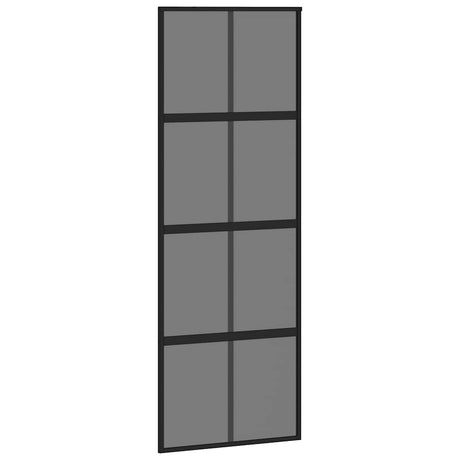 VidaXL Porte coulissante 76x205 cm verre trempé et aluminium noir