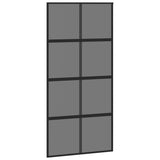 Vidaxl Schiebetür 102,5 x 205 cm gehärtetes Glas und Aluminiumschwarz