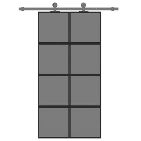 Vidaxx porte coulissante 102,5x205 cm verre trempé et aluminium noir