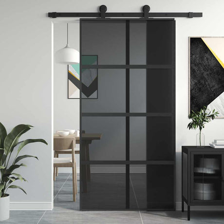 Vidaxx porte coulissante 102,5x205 cm verre trempé et aluminium noir
