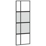 Vidaxl rutscht Dier 76x205 cm häertege Glas an Aluminium schwaarz