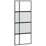 Vidaxl schuifdeur 90x205 cm gehard glas en aluminium zwart