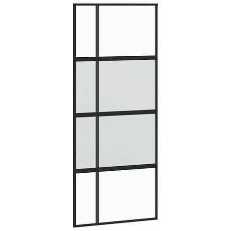 Vidaxx porte coulissante 90x205 cm verre trempé et aluminium noir