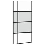 Vidaxl Schiebetür 102,5 x 205 cm gehärtetes Glas und Aluminiumschwarz