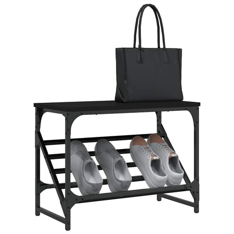 Rack à chaussures Vidaxl 60x30x45 cm Bois de bois noir