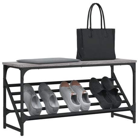 Rack à chaussures Vidaxl 90x30x45 cm Propriété en bois Gris sonoma coloré