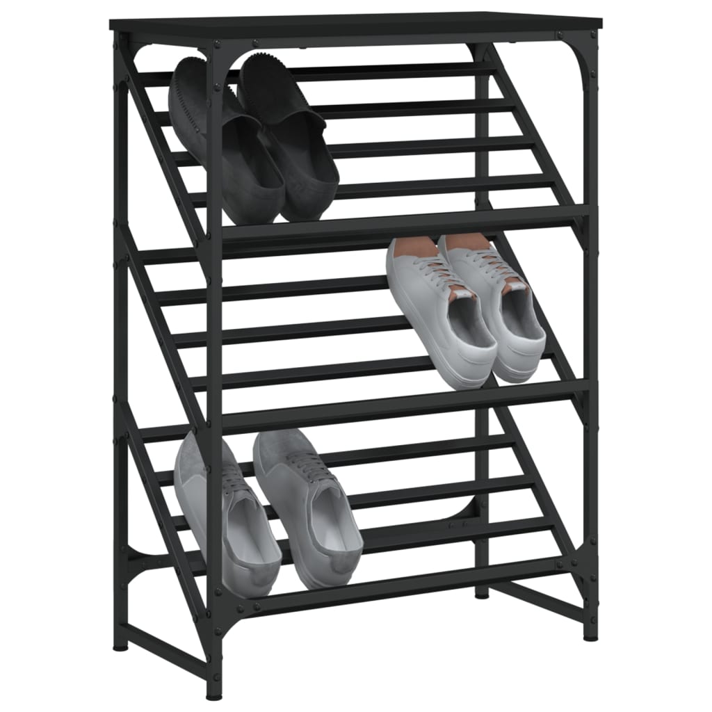 Vidaxl Shoe Rack 60x30x85 cm Behandlet tre svart