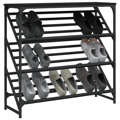 Vidaxx étagère à chaussures 90x30x85 cm bois fini noir