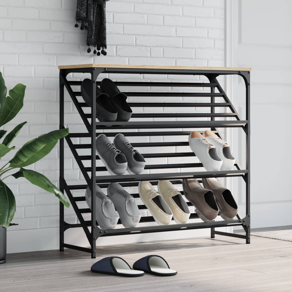 Vidaxx étagère à chaussures 90x30x85 cm bois fini couleur chêne sonoma